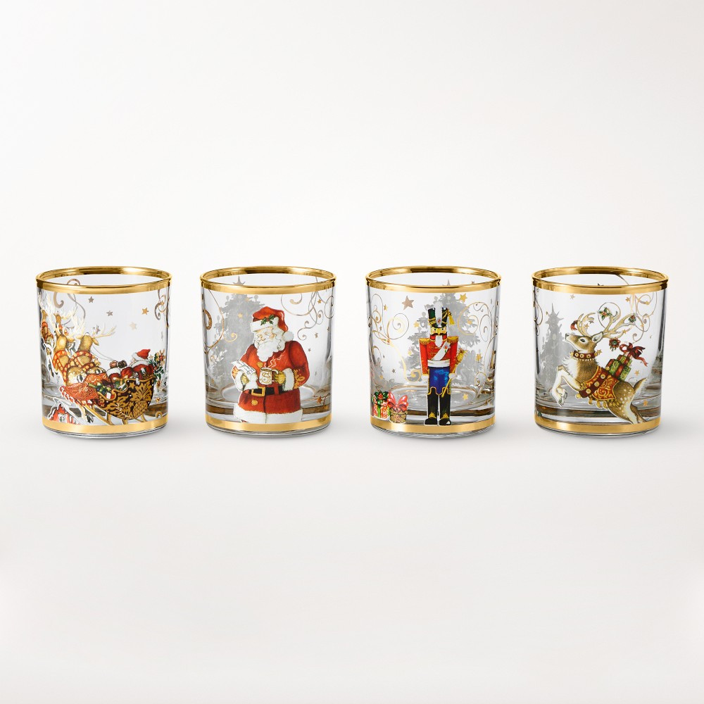 'Twas the Night Before Christmas Double Old-Fashioned Glasses, Set of 4 | Williams-Sonoma