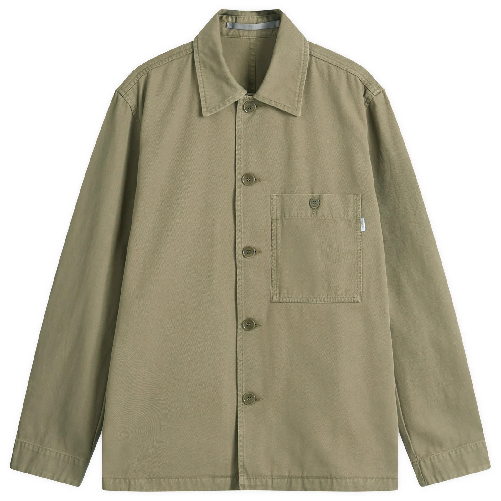 Norse Projects Men's Standard Twill Overshirt in Sediment Green, Size Large | END. Clothing