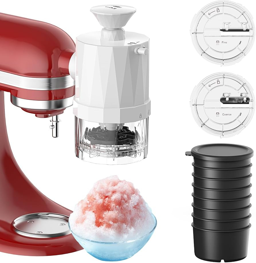 GVODE Shaved Ice Attachment for KitchenAid Stand Mixer, Snow Cone Shaved Ice Machine with Coarse ... | Amazon (US)
