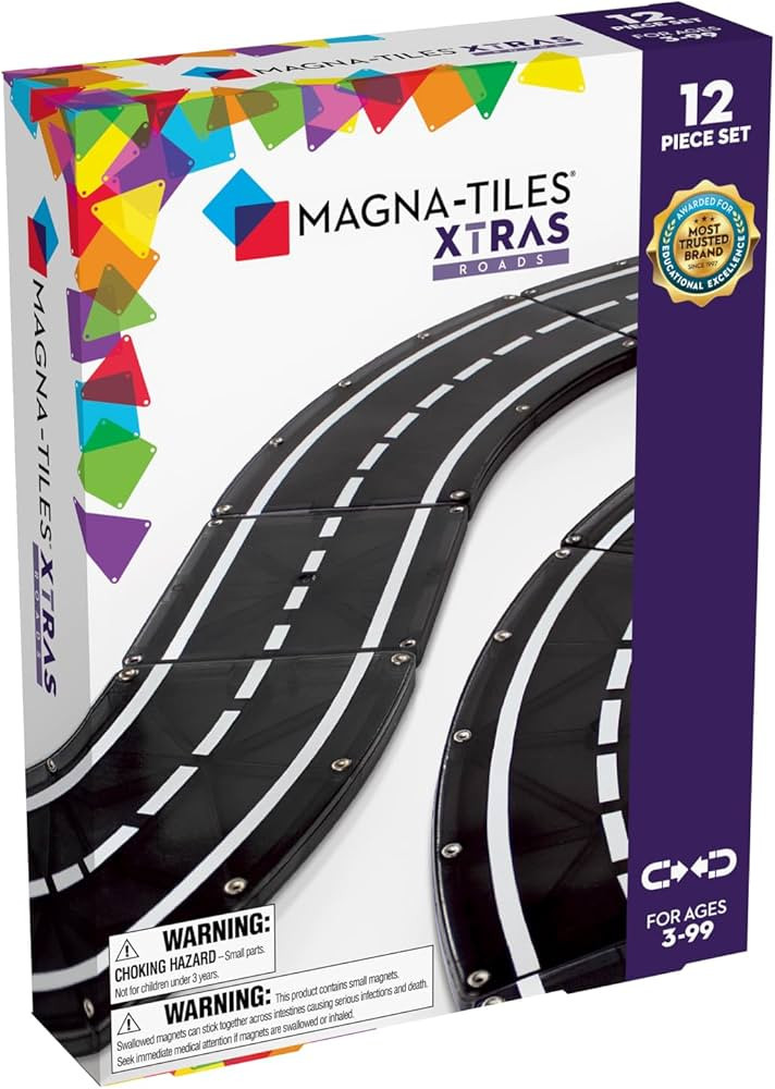 MAGNA-TILES XTRAS: Roads 12 Piece Magnetic Construction Set, The ORIGINAL Magnetic Building Brand | Amazon (US)