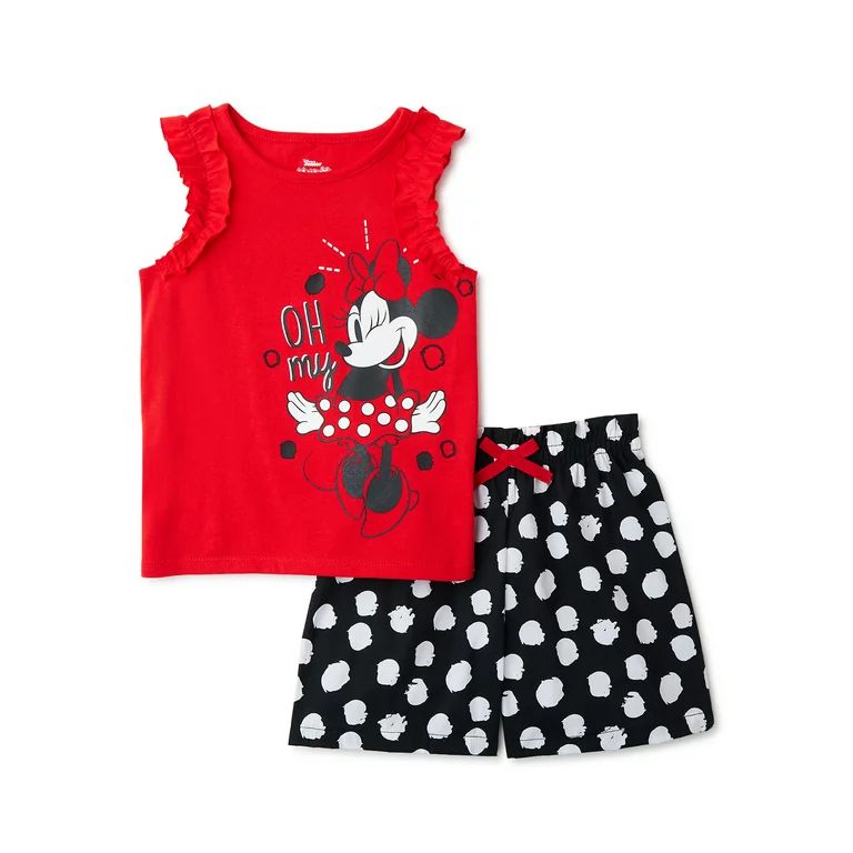 Minnie Mouse Baby & Toddler Girl Tank Top and Shorts, 2-Piece Set,12M-5T | Walmart (US)