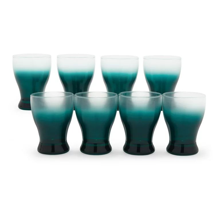 Gallant Green Ombre Glass Drinkware Set, 8 Pieces by Drew Barrymore Flower Home | Walmart (US)