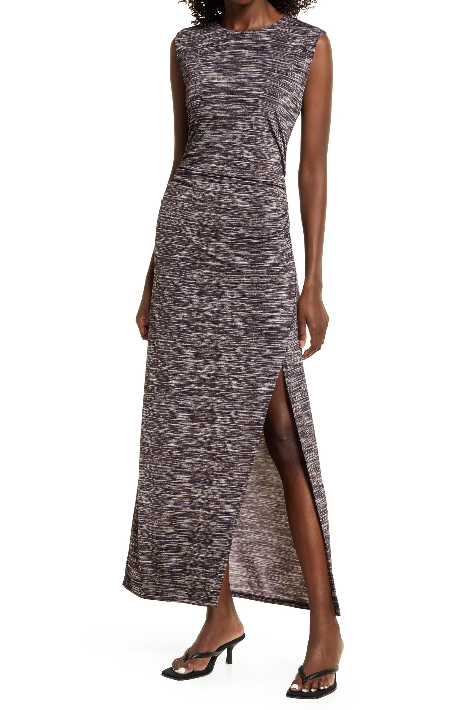 Open Edit Space Dye Ruched Knit Dress | Nordstrom | Nordstrom