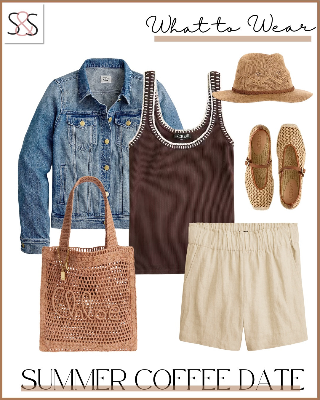 When the iced latte hits and your outfit does too. The easiest neutral combo that still looks intentional.

Sunsets and Stilettos casual summer outfit coffee date style easy summer layers neutral outfit ideas denim jacket linen shorts elevated basics

#LTKSummerEdit #LTKOver40 #LTKTravel