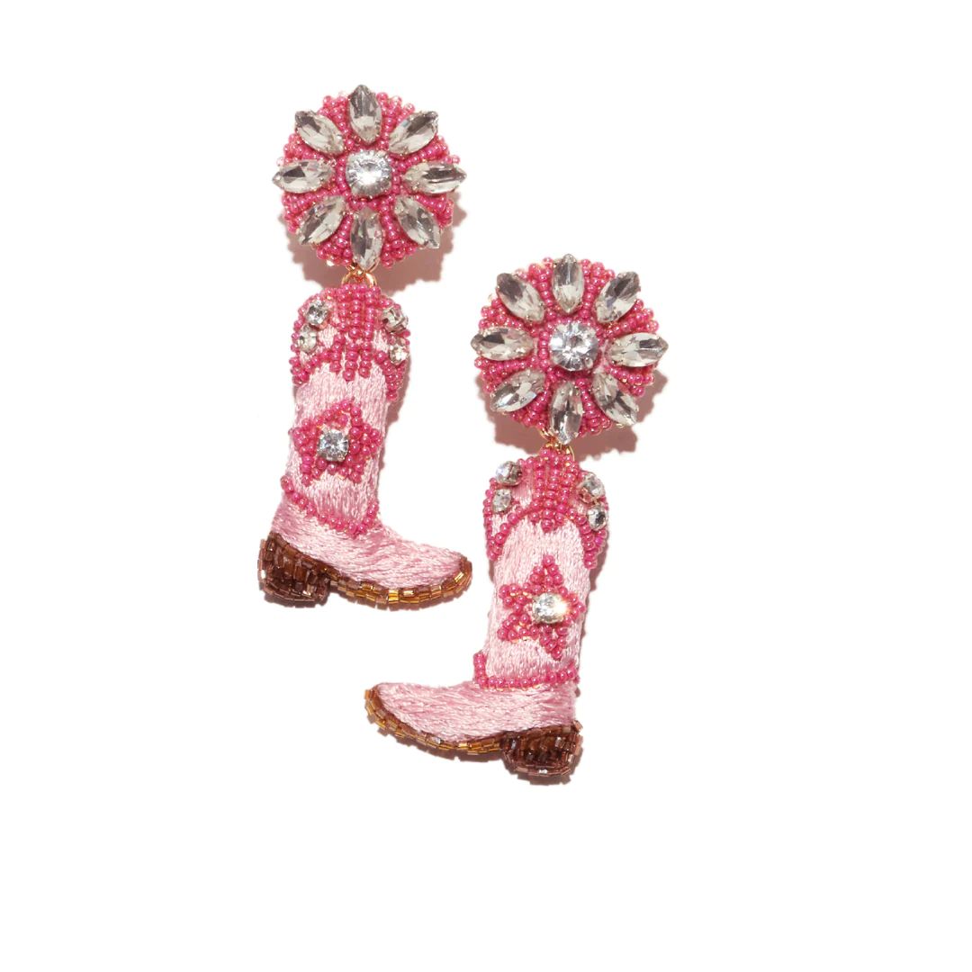 Exclusive Disco Cowgirl Drop Earrings- Blush Pink by Mignonne Gavigan | Support HerStory