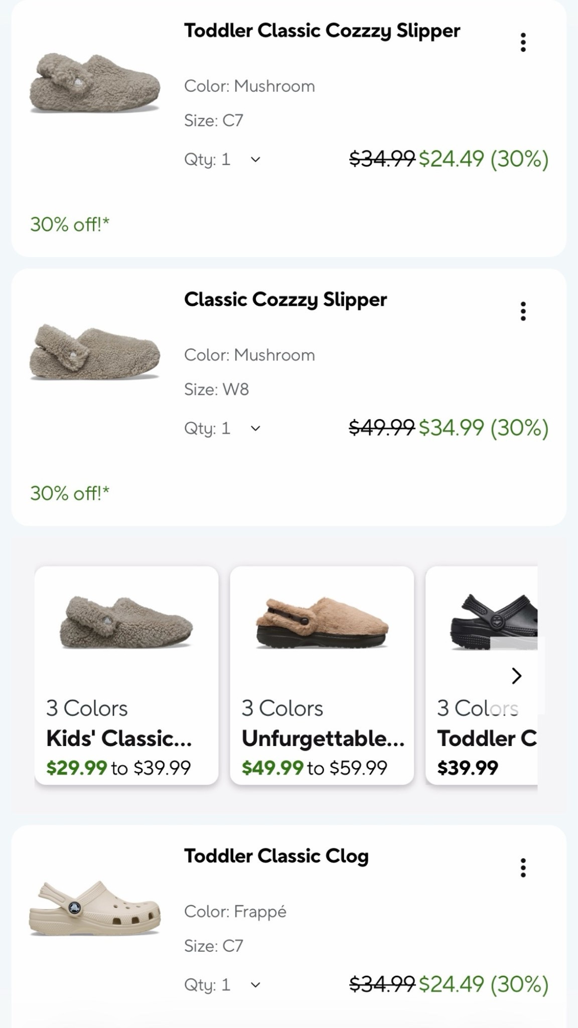 Crocs is 30% off right now! This is what’s in my cart! Matching slippers for me & Solomon and a bigger size in his favorite pair of crocs.

#LTKmomlife #LTKSaleAlert #LTKSeasonal