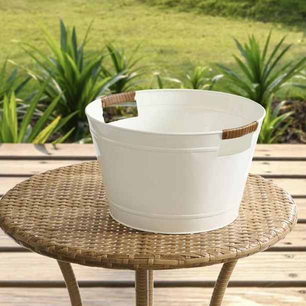 Better Homes & Gardens Round Iron Tub, Vanilla | Walmart (US)