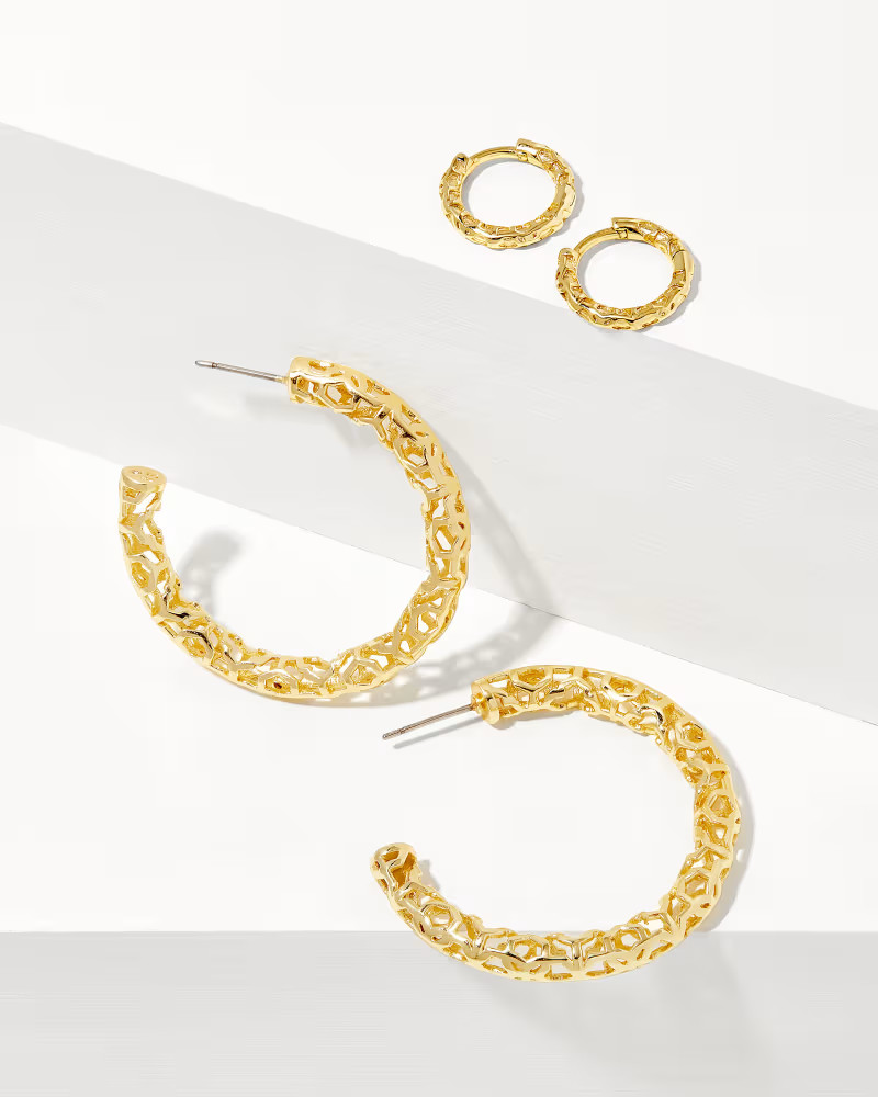 Maggie Hoop Earring Set of 2 in Gold | Kendra Scott