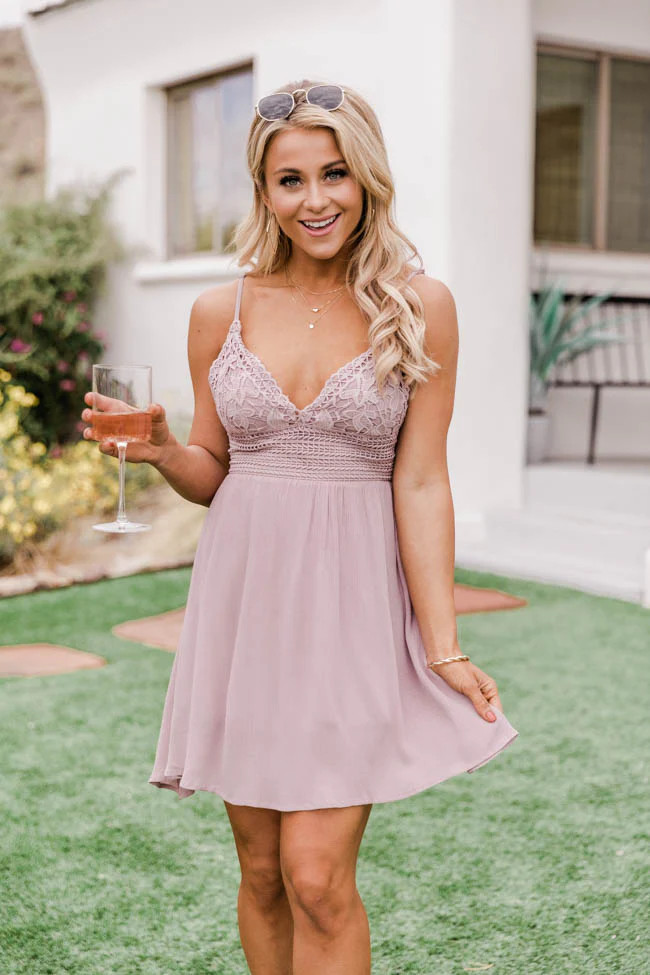A Goodbye Song Crochet Mauve Dress | The Pink Lily Boutique