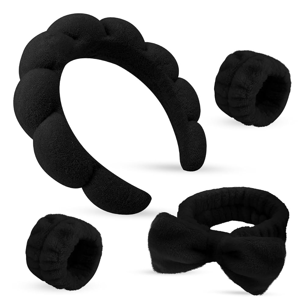 Spa Headbands for Women & Wristband Set，Skincare Head band for Washing Face，Face Wash Makeup ... | Amazon (US)