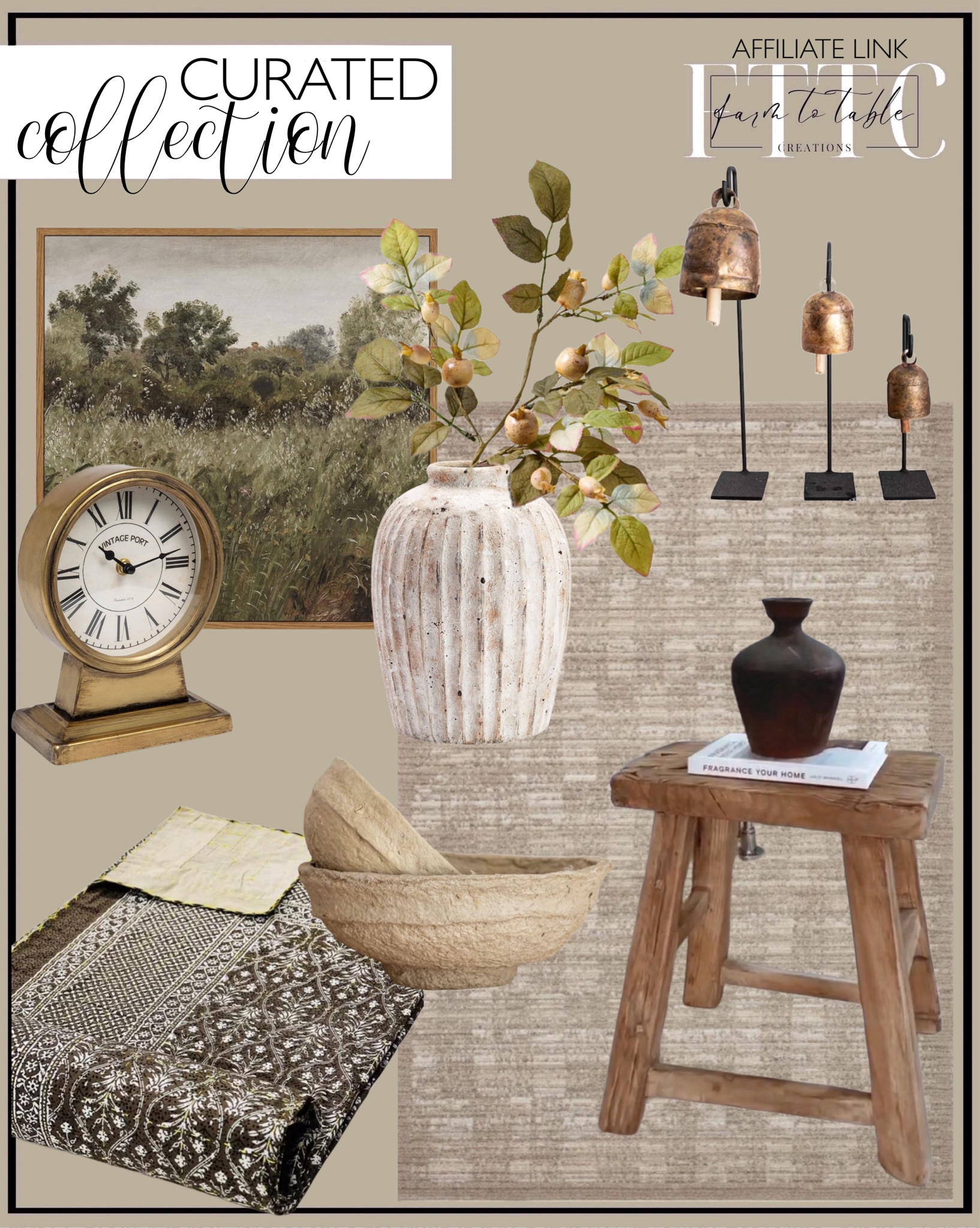 Curated Collection. Follow @farmtotablecreations on Instagram for more inspiration.

Vintage Bench Wood Stool Square Entryway Bench Bathroom Bench Bathtub Stool Weathered Old Antique Bench Stool Bedroom Bench Stool. Magnolia Cream Berry Stem. Pottery Barn Weathered Handcrafted Terracotta Vases. Best Selling Dark Brown Bedding Gorgeous quilt that has the perfect vintage look! With Two 18x28 inches Pillows cover Free Unique Design. InSimSea Square Framed Canvas Wall Art Decor, 12"x12" Vintage Farmhouse Natural Field Wall Art Prints, Desk Decor, Classical Oil Paintings Home Decor for Bedroom Living Room, Kitchen, Office. Creative Co-Op Decorative Metal Mantel Clock, Gold Finish. Bell Stands Vintage Inspired Copper Bells Meta Iron Bells Stands Luxe B Co. Paper Mache Bowl. Machine Woven Performance Sand Rug. 



#LTKSaleAlert #LTKHome #LTKFindsUnder50