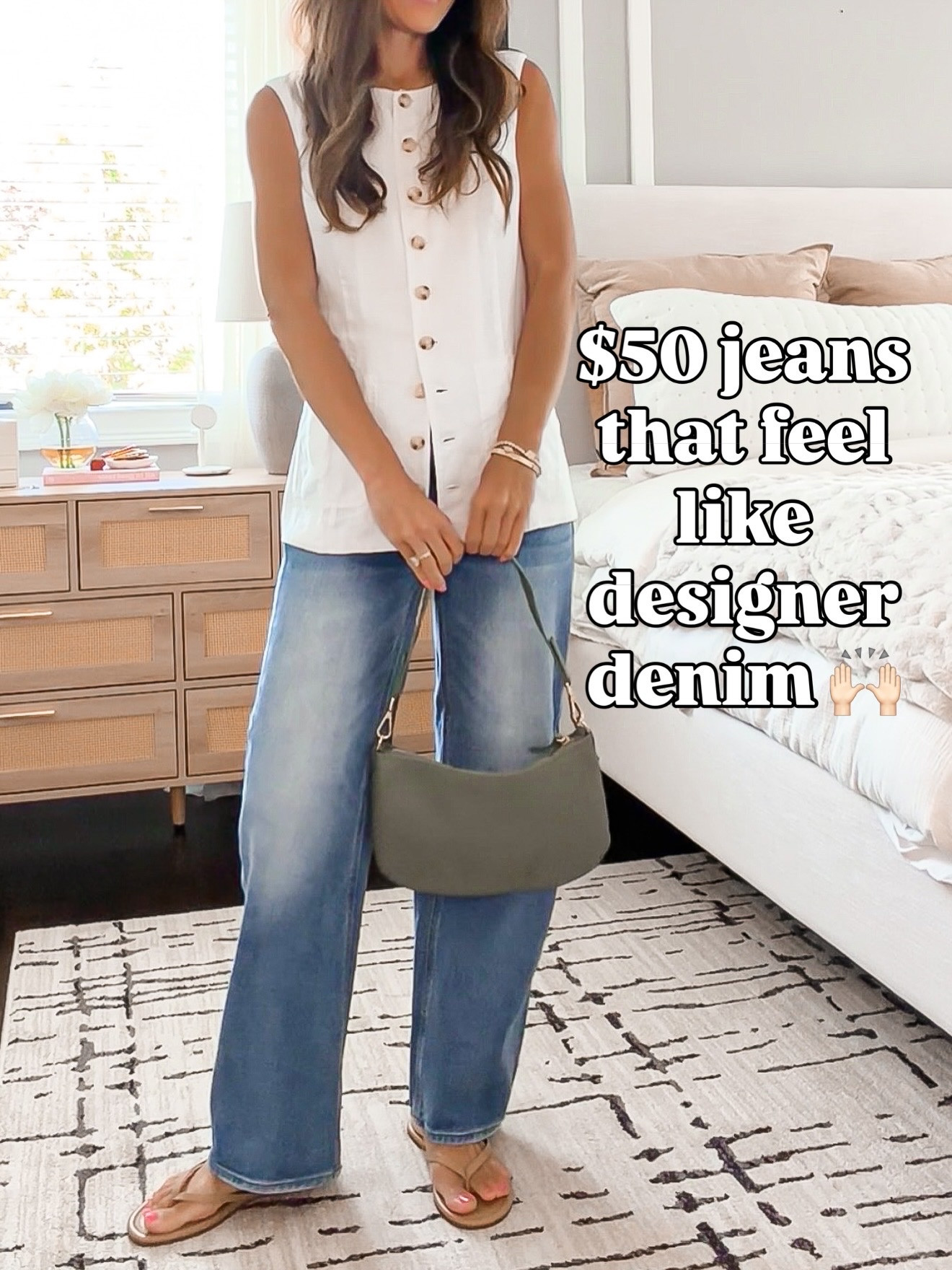 Effortless, comfortable, and looks so much more expensive than it is. 🤍 These @Quince  jeans have become a staple in my closet, and I’m obsessed with this linen vest for summer. Everything is linked for you! ✨ *Wearing xs top and 25 jeans

#LTKgrwm #LTKootd #LTKOver40