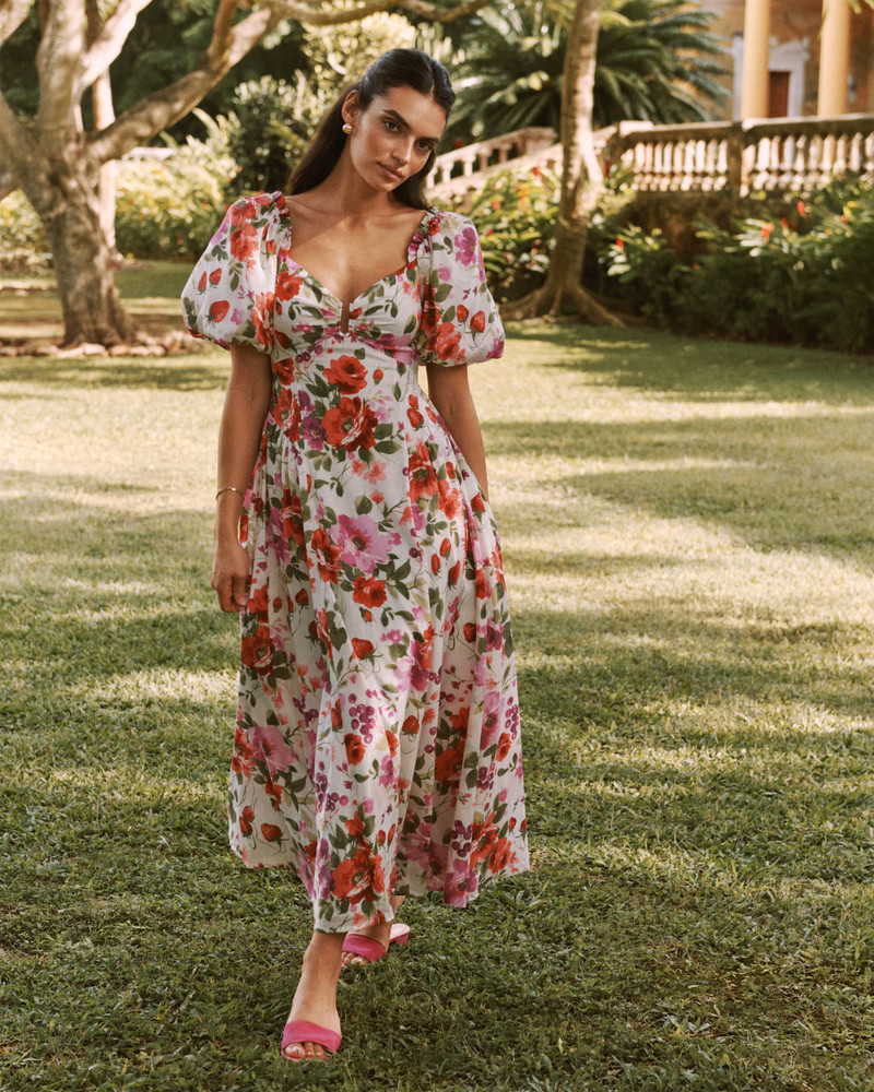 Hardware Drama Puff Sleeve Maxi Dress | Abercrombie & Fitch (US)