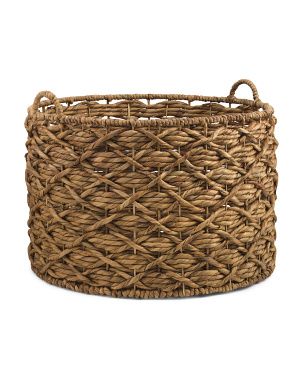 Xl Water Hyacinth Round Twisted Weave Basket | TJ Maxx