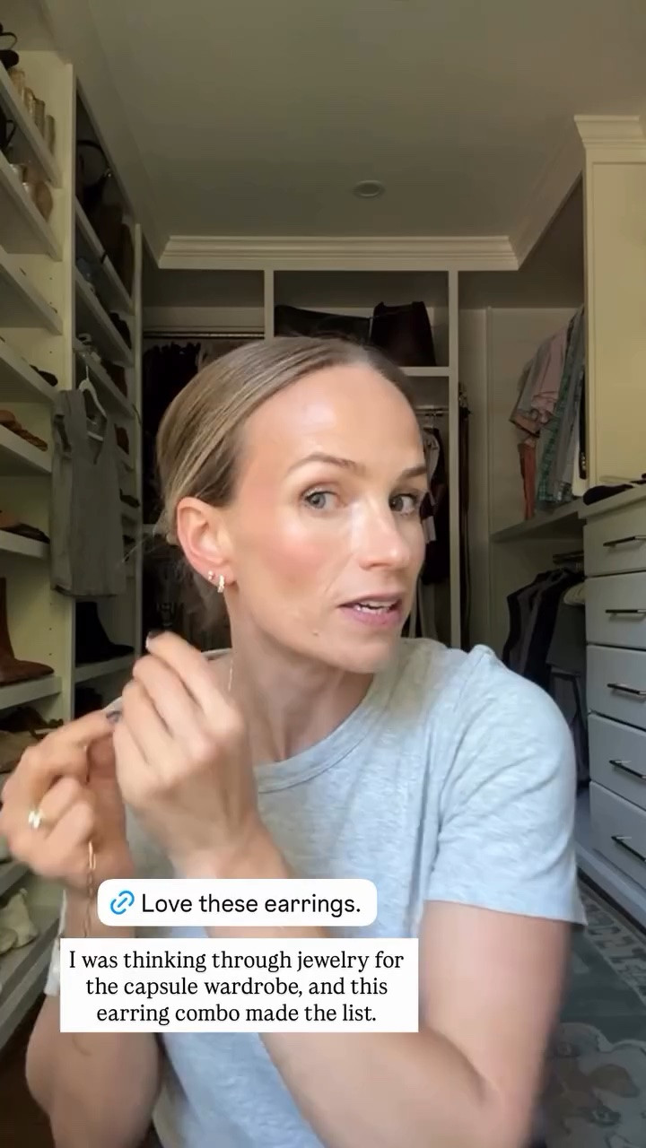 I was thinking through jewelry for the capsule wardrobe, and this earring combo made the list.