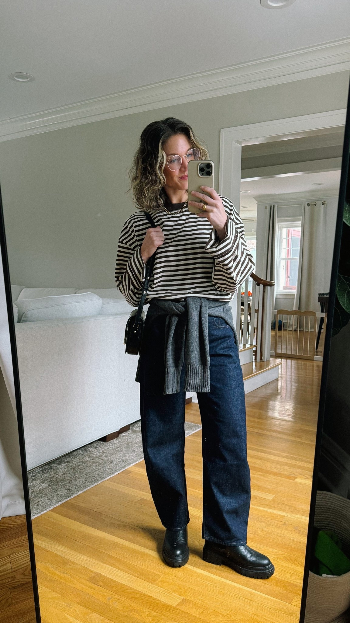 Look of the Day // 1.10

Lioness striped shirt, XS, fits very oversized. Everlane sweater, XS, TTS. Madewell denim, 25P, size up. Maguire boots (message me for a link!). Sézane bag. Parker Necklace from Sela Designs, ASHLEYROHR10 for 10% off. Warby Parker glasses  

#LTKPetite #LTKootd #LTKOver40