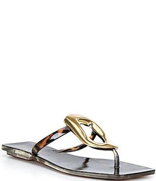 Jeffrey Campbell Linques Tortoise Jelly Ornament Flat Sandals - 8 | Dillard's