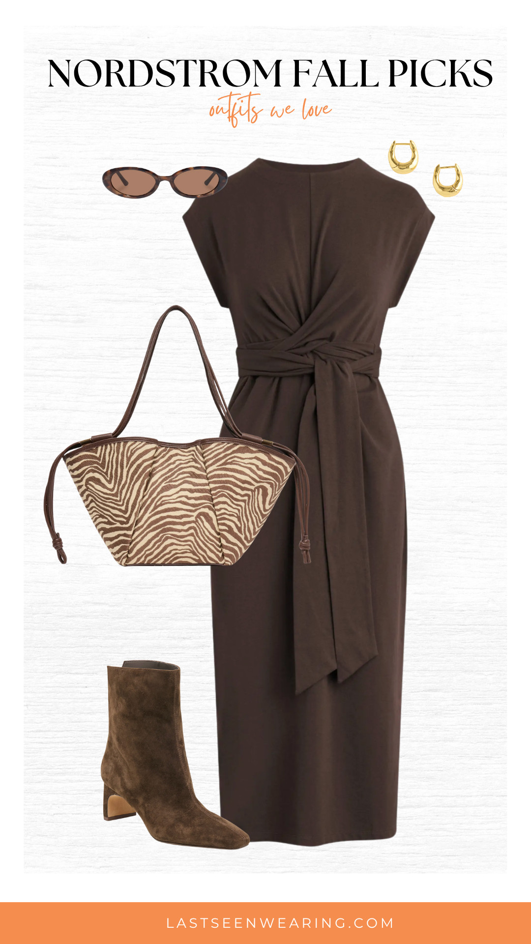 We’re all about brown this fall! Love this tie front dress with this zebra bag and boots.

#LTKootd #LTKSeasonal #LTKOver40