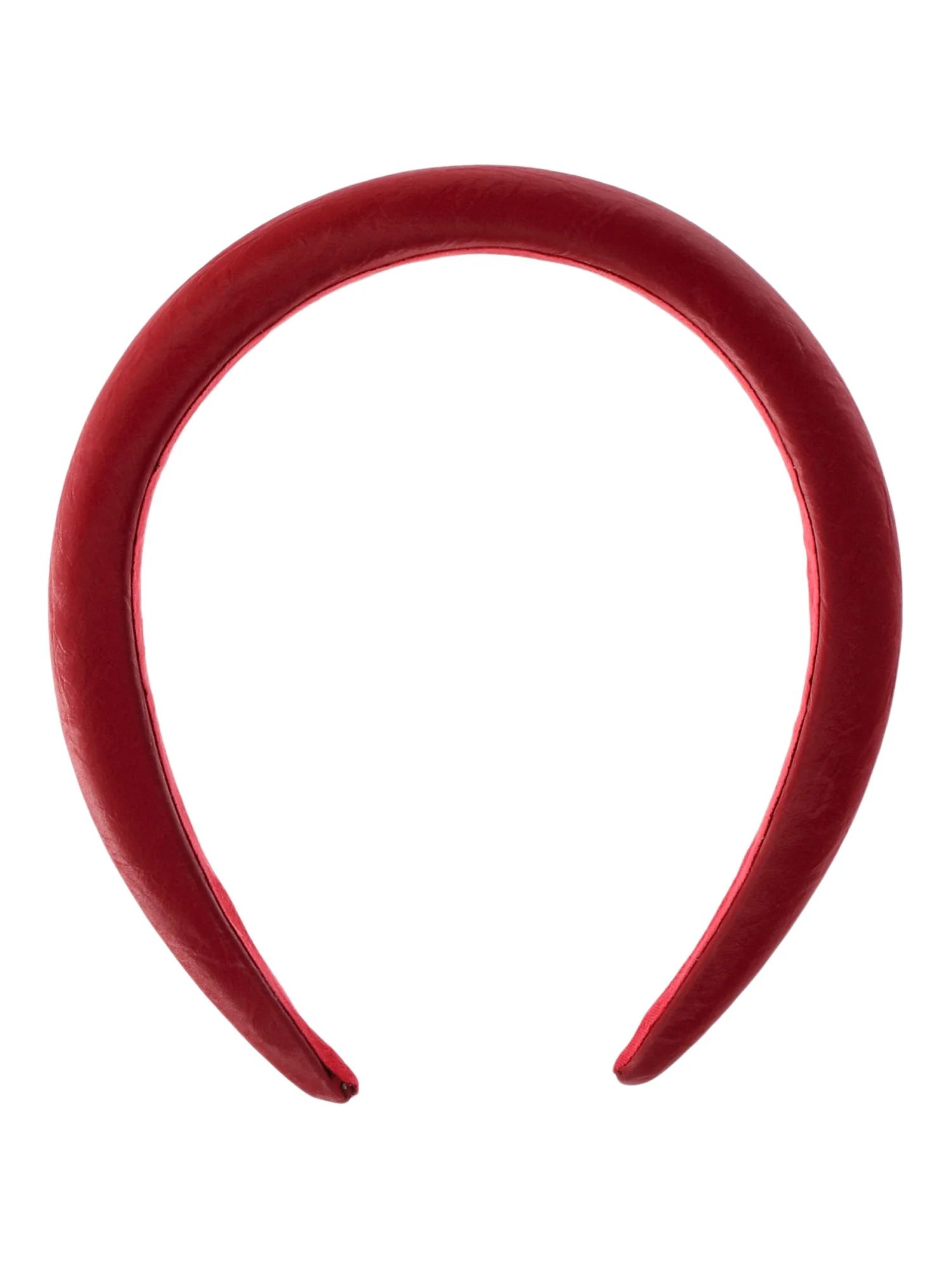 Time and Tru Women's Pleated Puffy Hair Headband, Red | Walmart (US)