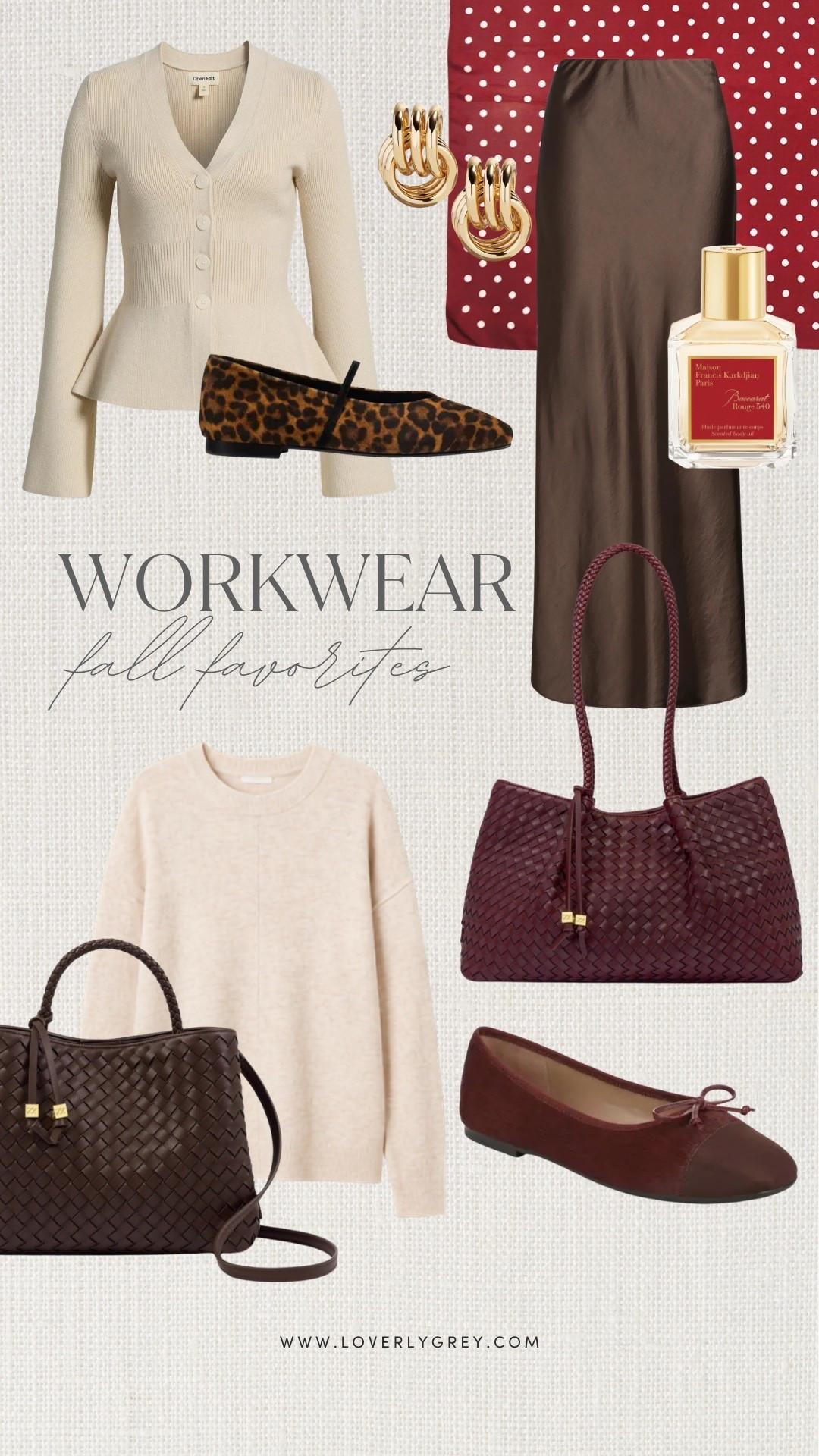 I’m loving these fall workwear finds for making office outfits feel a little more interesting this season! The chocolate brown satin skirt, burgundy accessories, leopard flats and neutral knits are such an easy mix for creating polished fall office outfits that still feel current and fun.

#LTKgrwm #LTKWorkwear #LTKSeasonal