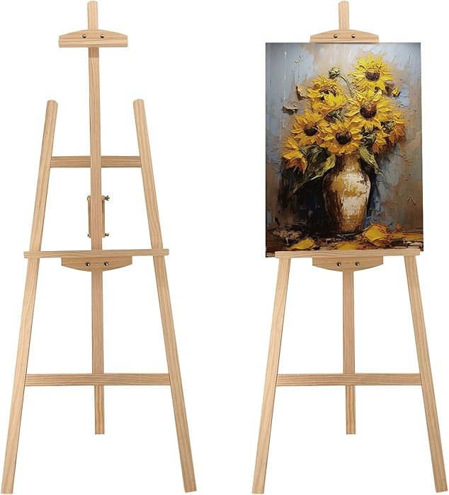 Adjustable Natural Pine Wooden Painting Basic Easel, Pine Art Easel Stand Hold up to 43'', Painti... | Amazon (US)