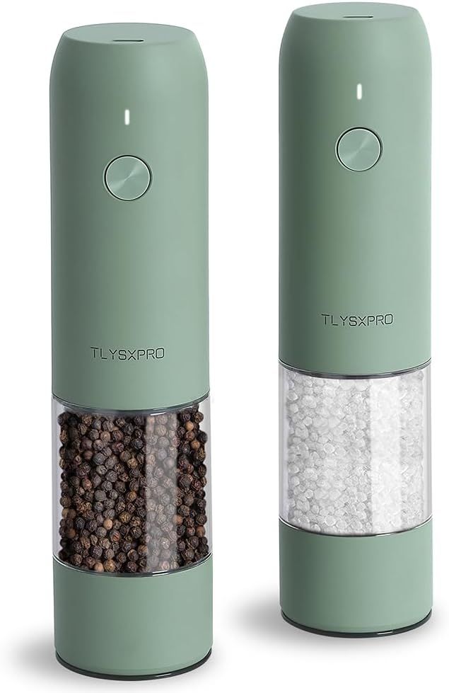 Electric Salt and Pepper Grinder Set, USB Rechargeable, Automatic Salt and Pepper Mill Grinder wi... | Amazon (US)