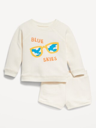 Crew-Neck Graphic Sweatshirt and Shorts Set for Baby | Old Navy (US)
