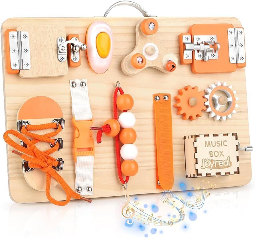 Joyreal Wooden Busy Board for Toddlers - Montessori Sensory Activity Board for Fine Motor Skills,... | Amazon (CA)
