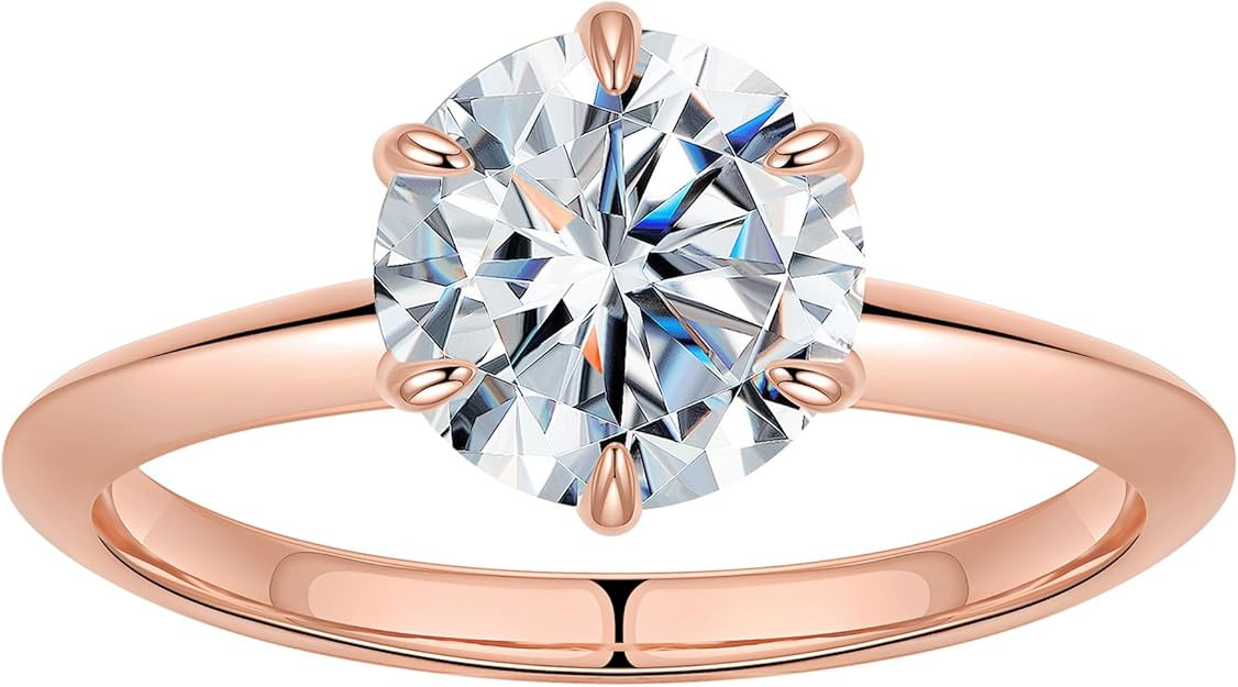 SMILEST 2ct Moissanite Engagement Rings for Women, D Color VVS1 Clarity Lab Created Moissanite 14... | Amazon (US)