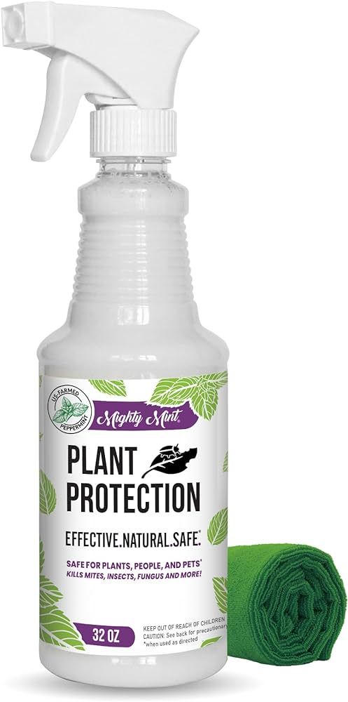 Mighty Mint 32 oz Peppermint Plant Protection Spray - Microfiber Cloth Kit - for Spider Mites, In... | Amazon (US)