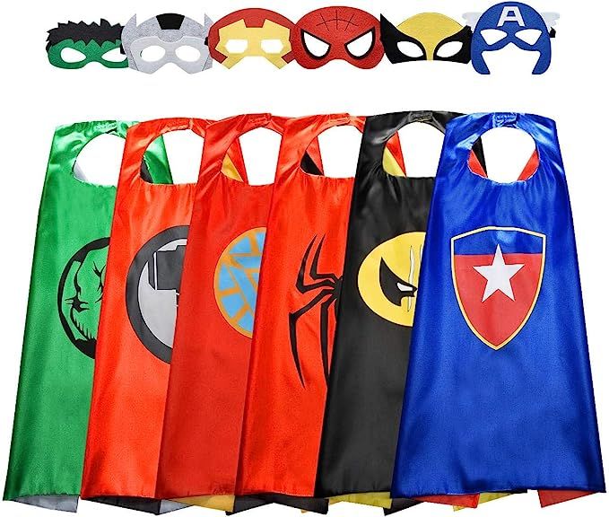 ROKO Superhero Capes for Kids Cool Halloween Costume Cosplay Festival Party Supplies Favors Dress... | Amazon (US)