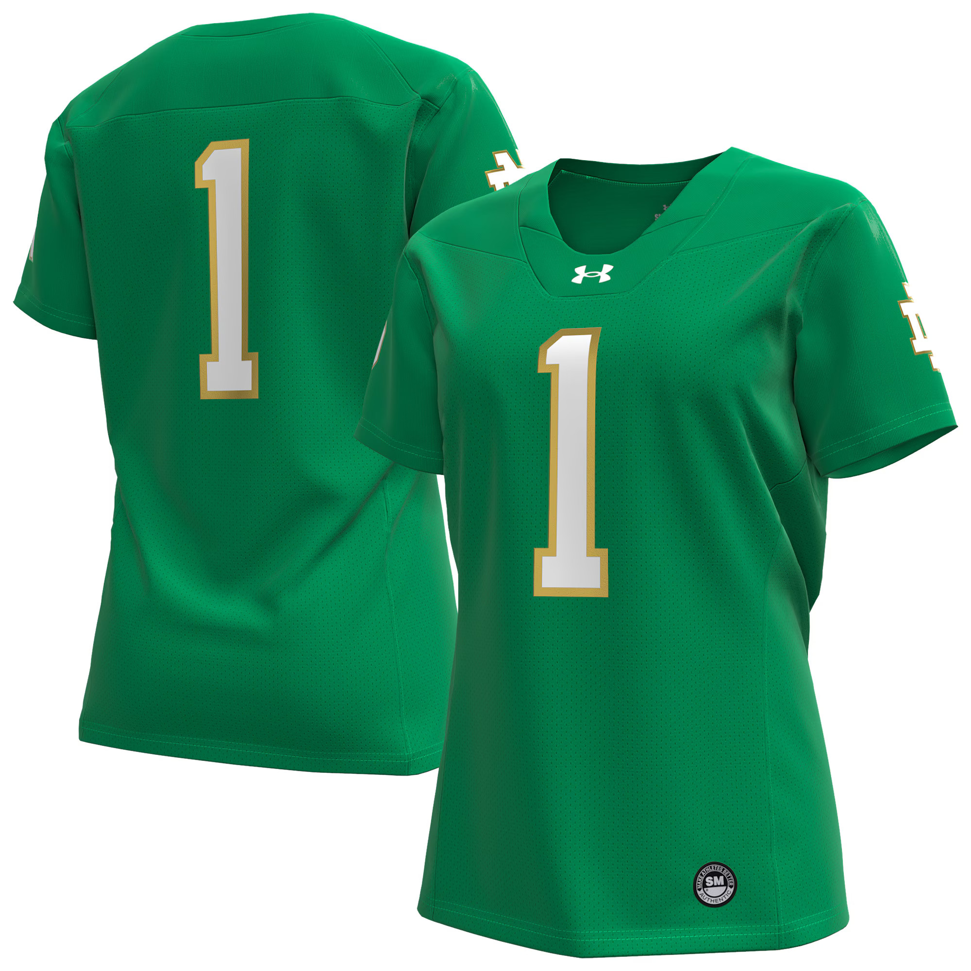 #1 Notre Dame Fighting Irish Under Armour Women's Replica Football Jersey - Kelly Green | Fanatics