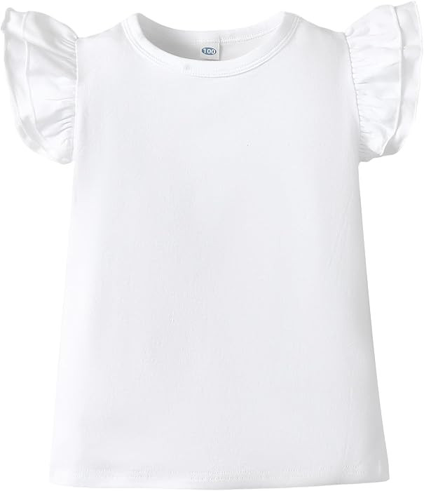 Toddler Girls Short Sleeve Ruffle Basic Blouse | Amazon (US)