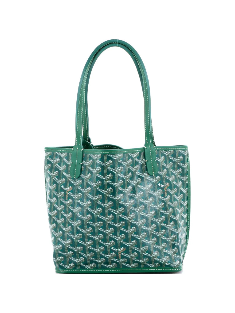 Goyard Pre-Owned Anjou Reversible Tote Coated Canvas Mini satchel - Green | Farfetch Global