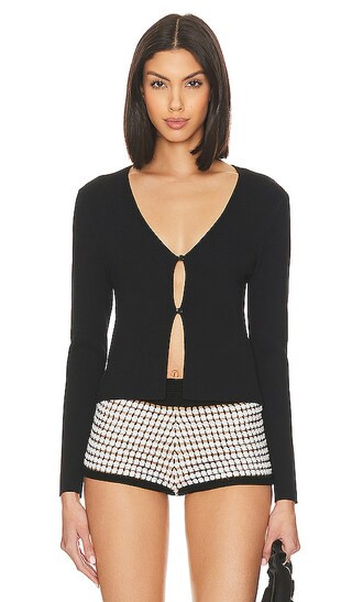 Jess Cropped Cardi in Black | Revolve Clothing (Global)