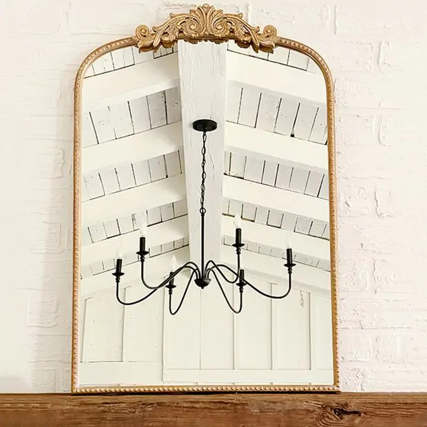 Elegant Gold Mirror With Ornate Detail | Antique Farm House