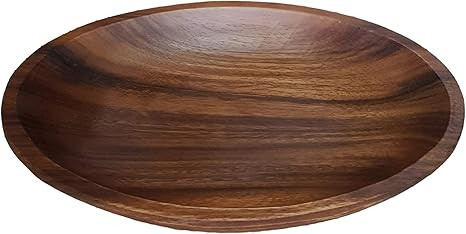 Wood Bowl, Acacia Wood Bowl, Beautiful Oval Shaped Server, for Salads, Pasta, Cereals, Nut Mixes,... | Amazon (US)