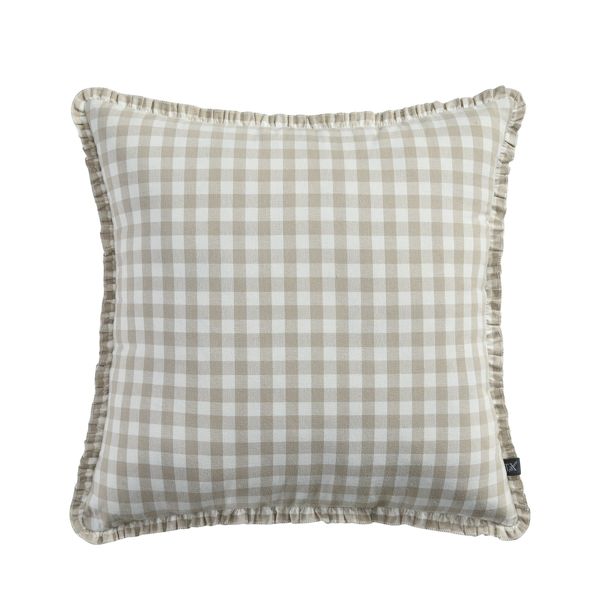 My Texas House 20" x 20" Taupe Gingham Plaid Reversible Decorative Pillow - Walmart.com | Walmart (US)