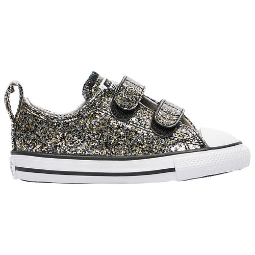 Girls Converse Converse All Star Ox 2V - Girls' Toddler Shoe Black/Silver/Bronze Size 07.0 | Kids Foot Locker (US)