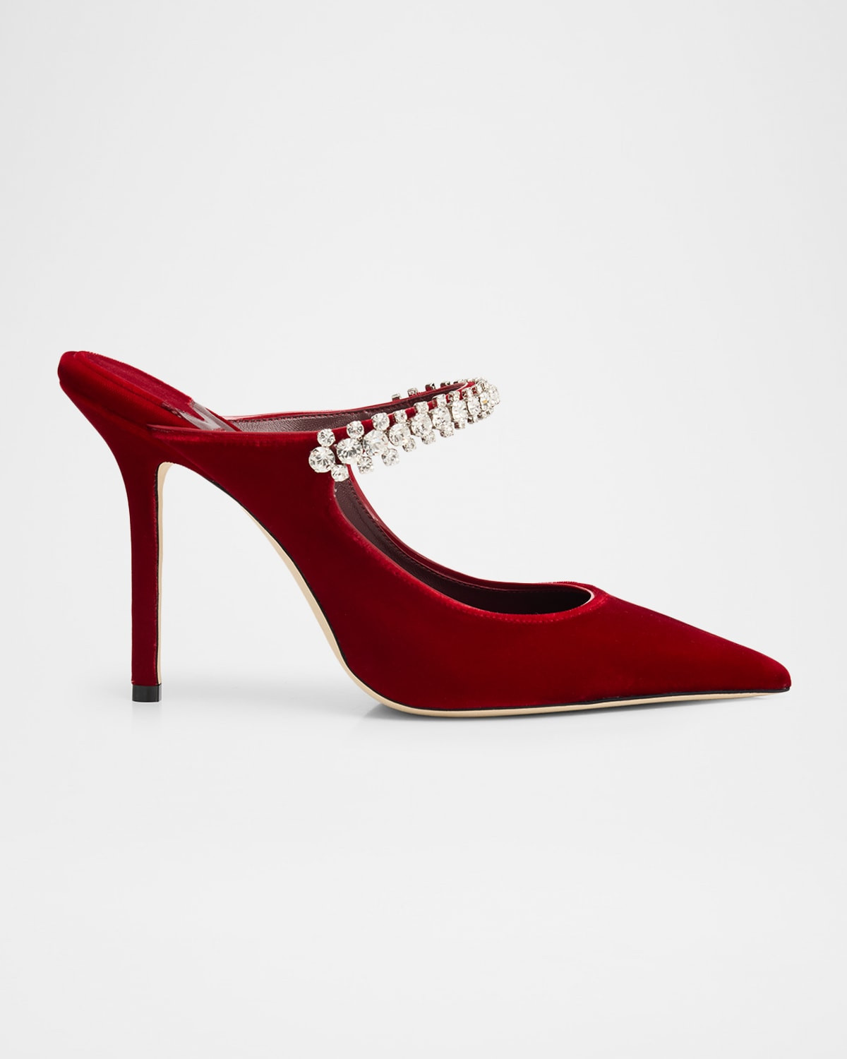 100mm Bing Embellished Velvet Mule Pumps | Neiman Marcus