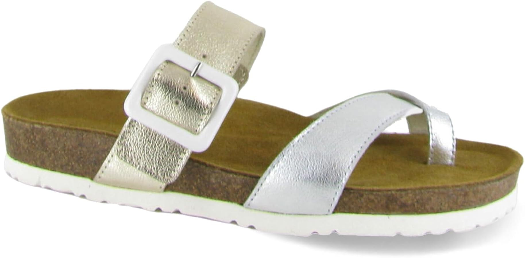 NAOT Footwear Fresno Women’s Toe Loop Slide Sandal with Cork Footbed and Arch Support - Buckle ... | Amazon (US)