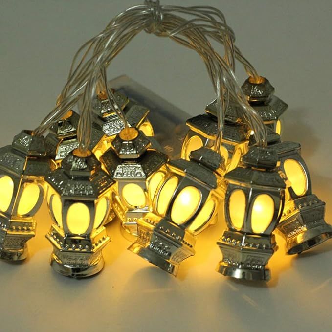 OSALADI LED Muslim Ramadan Lanterns String Lights Eid Light Decoration for Festival Party Bedroom... | Amazon (UK)