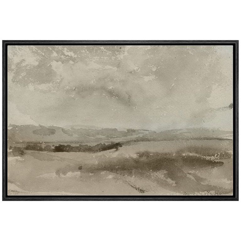 PixonSign Framed Canvas Print Wall Art Pastel Brown Mountain Valley Landscape Nature Wilderness I... | Walmart (US)