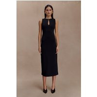 Norah Sleeveless Crepe Midi Dress - Black I MESHKI I Size L | MESHKI US