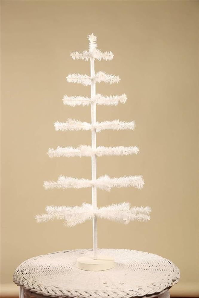 Bethany Lowe 36" Ivory Feather Christmas Tree, Wood Base | Amazon (US)