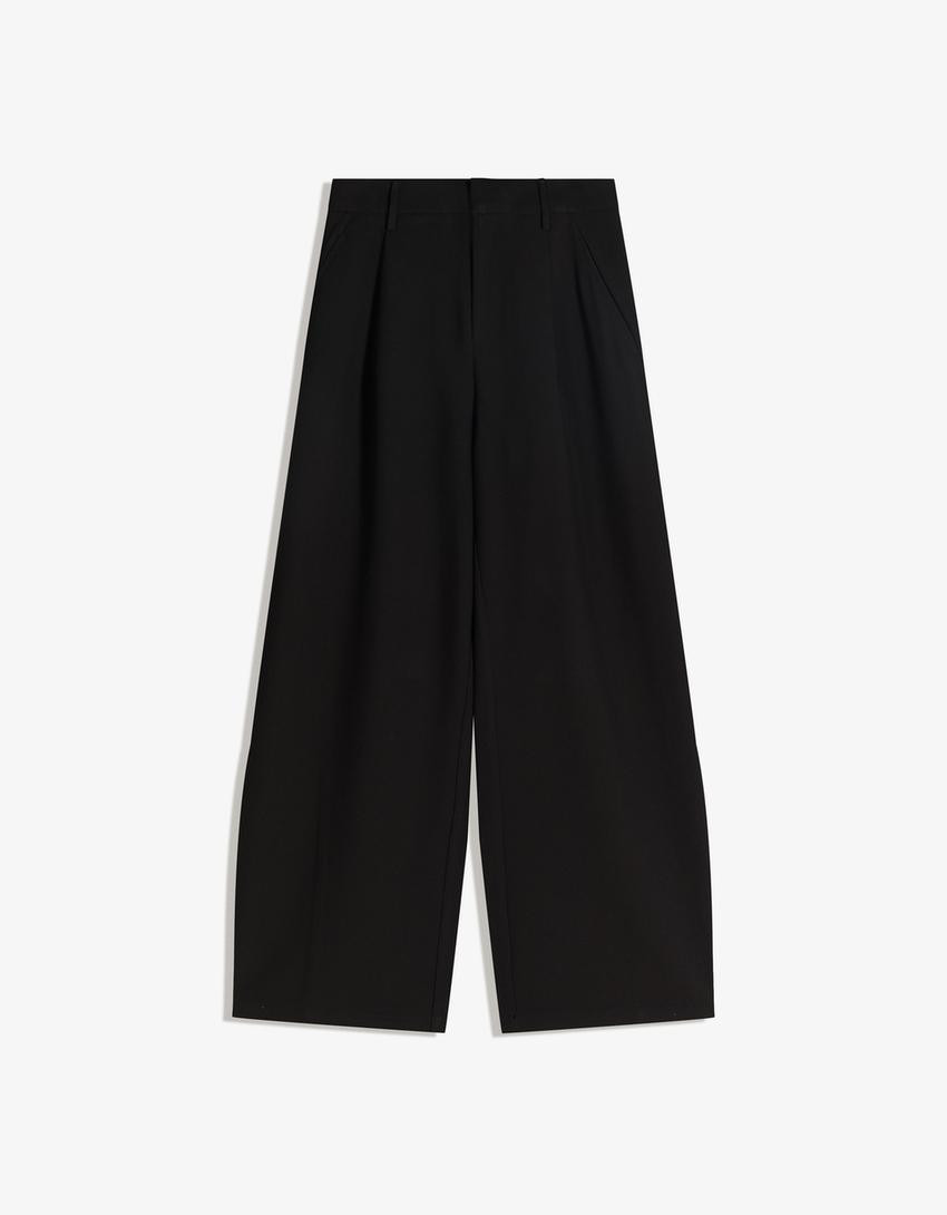 Double-fabric volume trousers - Women | Bershka GB