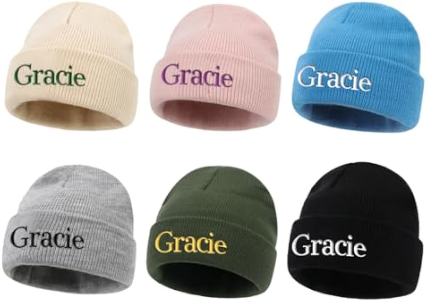 Custom Baby Beanie Hats, Personalized Embroidered Toddler Winter Hat with Name for Boys Girls Adu... | Amazon (US)