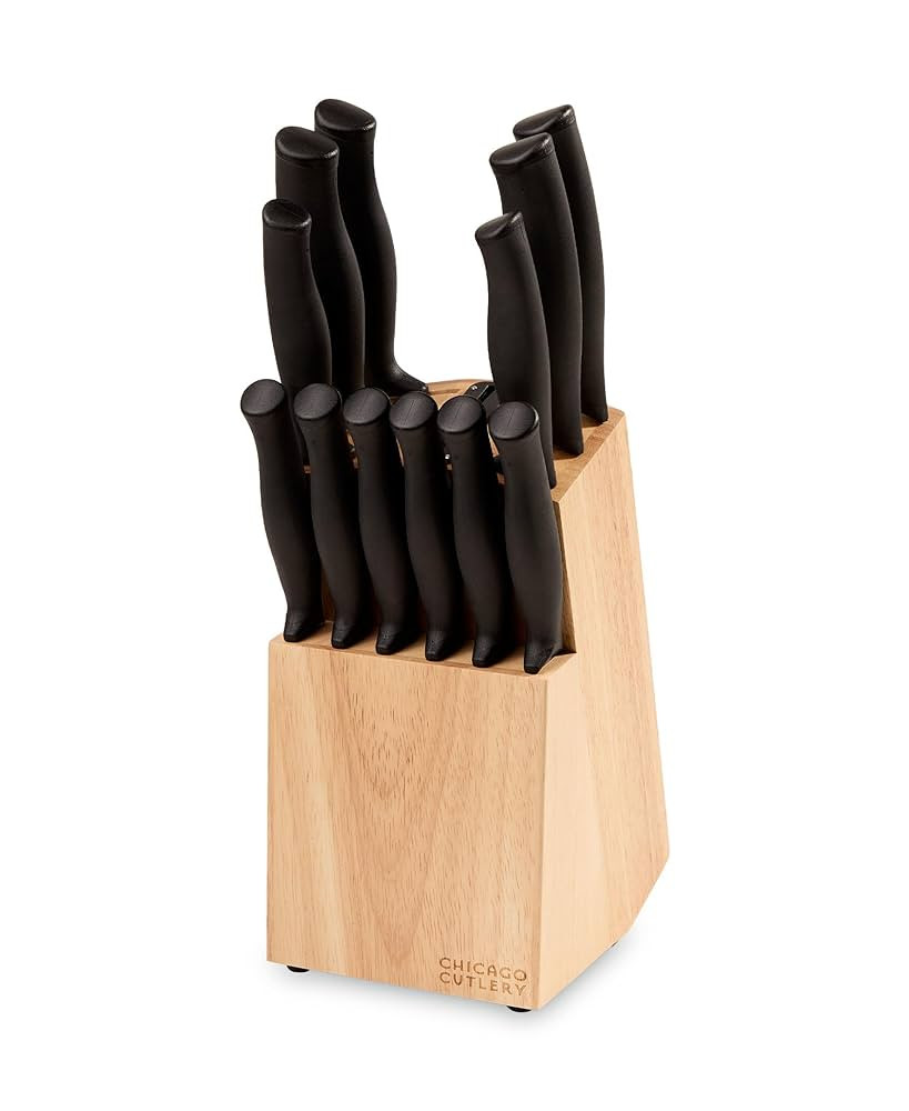 Chicago Cutlery Belmont (13-PC) Kitchen Knife Block Set with Steak Knives and Wooden Block, Polym... | Amazon (US)