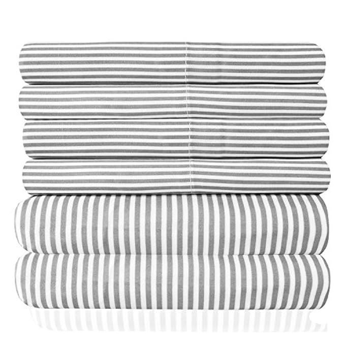 Sweet Home Collection 6 Piece 1500 Thread Count Deep Pocket Bed Sheet Set - 2 Extra Pillow Cases, Gr | Amazon (US)