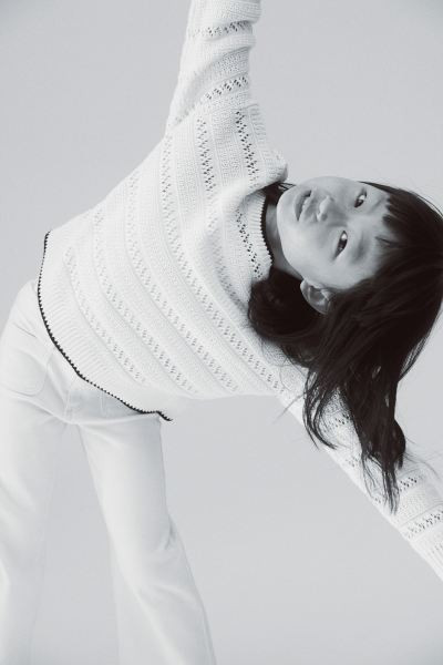 Baumwollpullover in Ajourstrick - Weiß/Schwarz - Kids | H&M AT | H&M (DE, AT, CH, NL, FI)